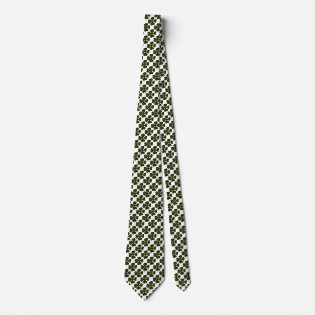 ST PATRICK'S DAY PARTY GREEN IRISH SHAMROCK TIE (Front)