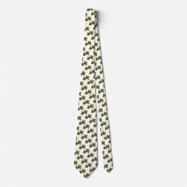 ST PATRICK'S DAY PARTY GREEN IRISH SHAMROCKS TIE (Front)