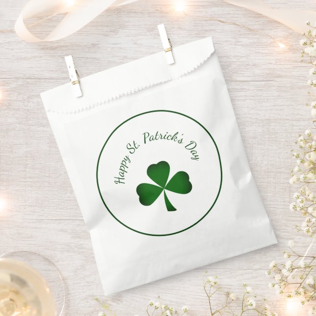 St. Patrick's Day Party Green Shamrock   Favour Bag (Clipped)