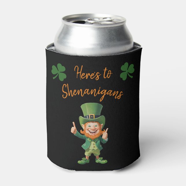 St Patrick's Day Party-Here's to Shenanigan's- Can Cooler (Can Front)