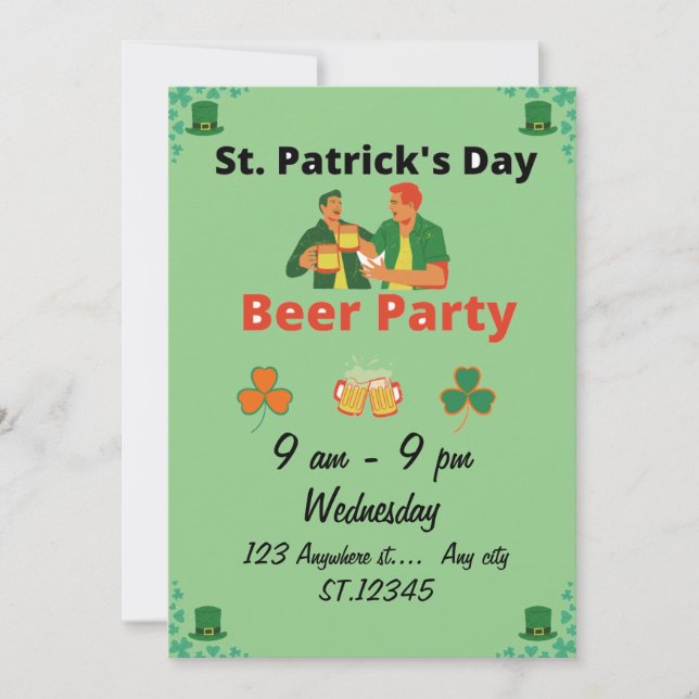 St.patricks day party invitation (Front)