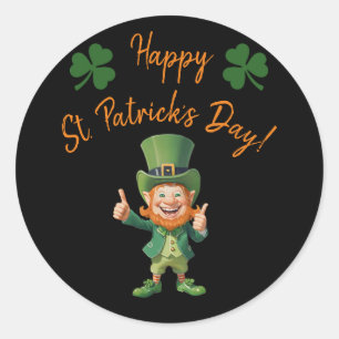 St Patrick's Day Party-Leprechaun Classic Round Sticker