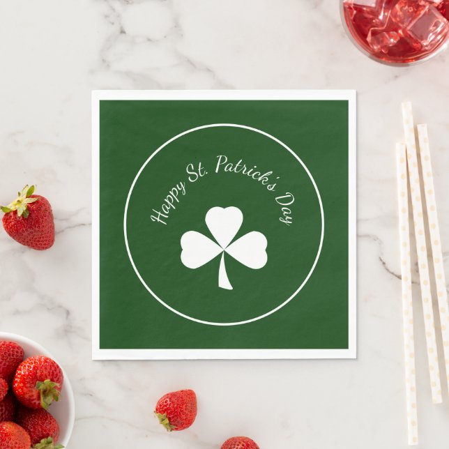 St. Patrick's Day Party Lucky Shamrock Green   Napkin (Insitu)