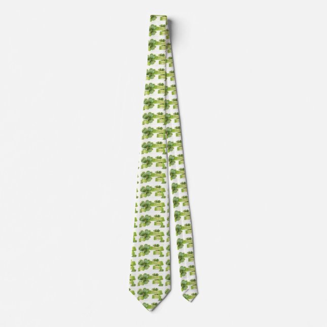 ST PATRICK'S DAY PARTY /SHAMROCKS AND HORSESHOE TIE (Front)