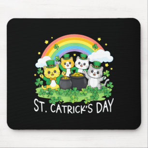 St patricks day patricks funny cats saint pattys mouse pad