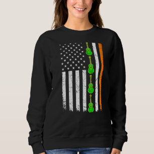 St Patrick's Day Patriotic Guitar Irish American f Sweatshirt