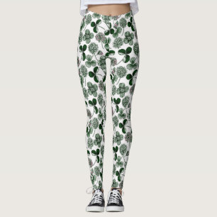 St Patricks day pattern clover Leggings