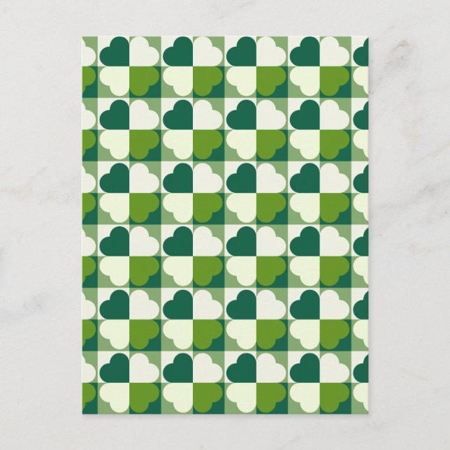 St. Patrick's Day Pattern Holiday Postcard (Front)