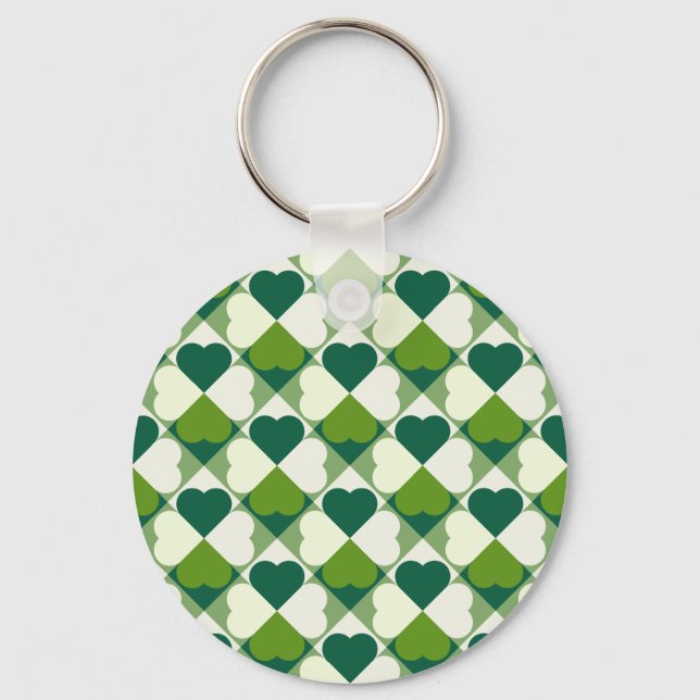St. Patrick's Day Pattern Key Ring (Front)
