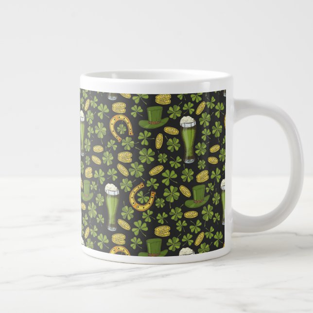 St. Patrick's Day Pattern Large Coffee Mug (Right)