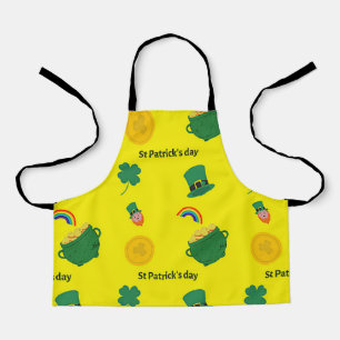 St patrick's day pattern on yellow apron