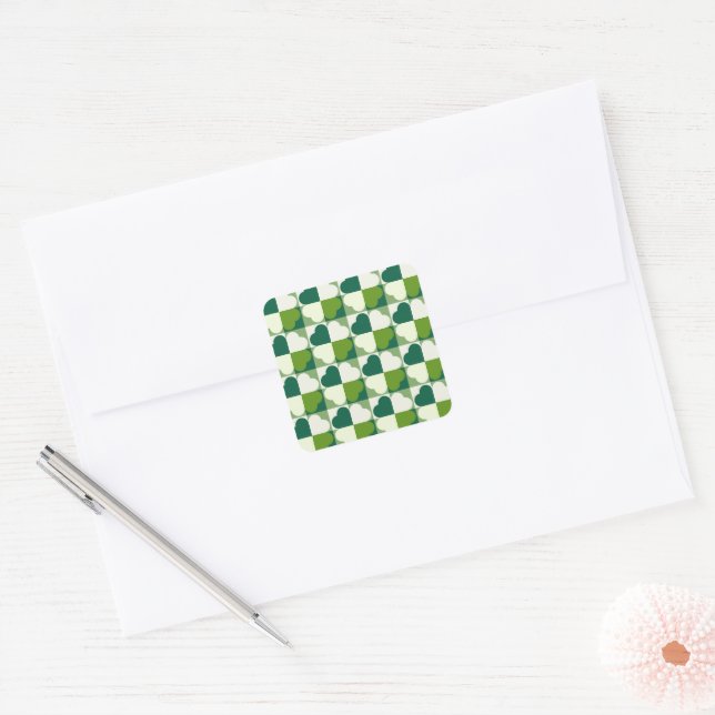 St. Patrick's Day Pattern Square Sticker (Envelope)