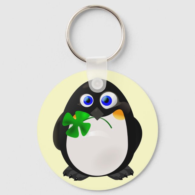 St. Patrick's Day Penguin Key Ring (Front)