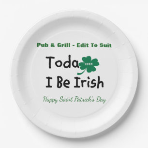 St. Patrick's Day Personalised Paper Plate