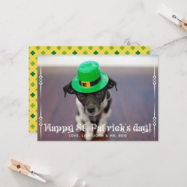 St Patrick's Day Photo Card (Front/Back In Situ)