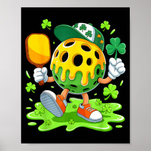 St patricks day pickleball ice cream boys poster