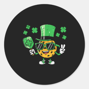 St patricks day pickleball saint paddys irish men classic round sticker