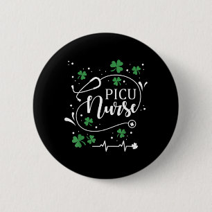 St Patricks Day Picu Nurse Irish Shamrock St Paddy 6 Cm Round Badge