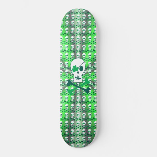 St. Patrick's Day Pirate Skateboard (Front)