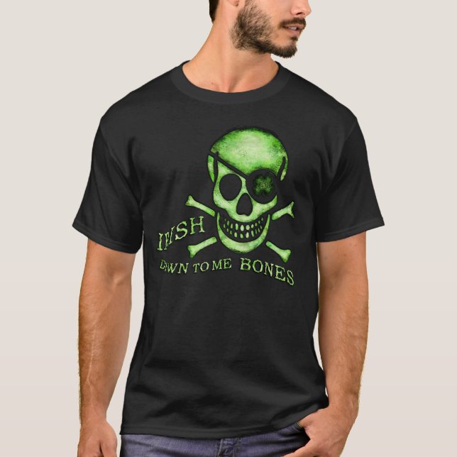 St. Patrick's Day Pirate Skull T-Shirt (Front)