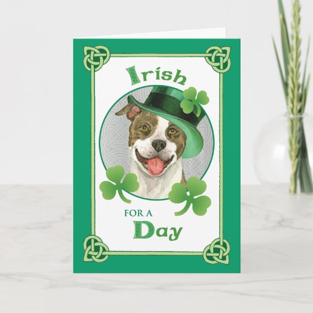 St. Patrick's Day Pit Bull Card (Front)