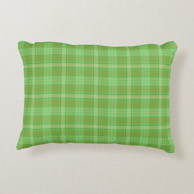 St. Patrick's Day Plaid Decorative Cushion (Back)