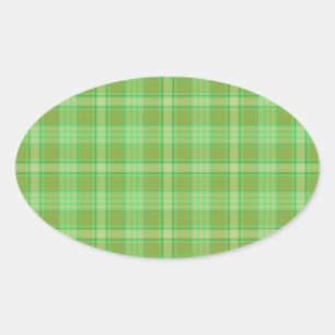 St. Patrick's Day Plaid Oval Sticker