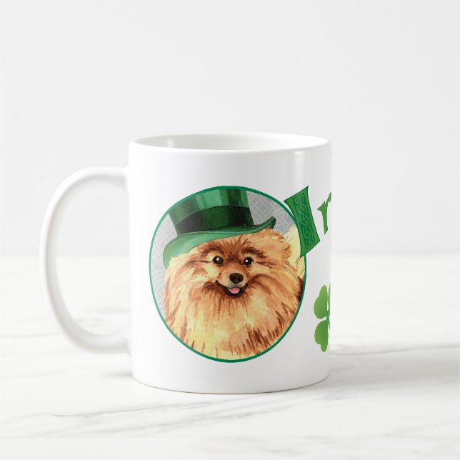 St. Patrick's Day Pomeranian Coffee Mug (Left)