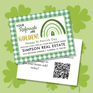 St. Patrick's Day Pop-By Tag Your Referrals Are Announcement Postcard