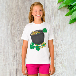 St Patricks Day Pot of Gold and Lucky Shamrocks T-Shirt
