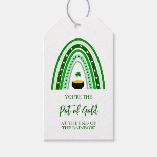 St. Patrick's Day Pot of Gold Boho Rainbow Logo Gift Tags