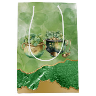 St. Patrick's Day Pots Of Gold Irish Clovers Medium Gift Bag