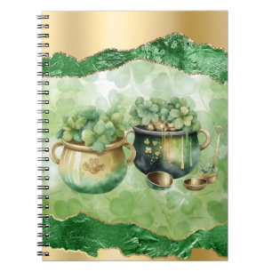 St. Patrick's Day Pots Of Gold Irish Clovers  Notebook