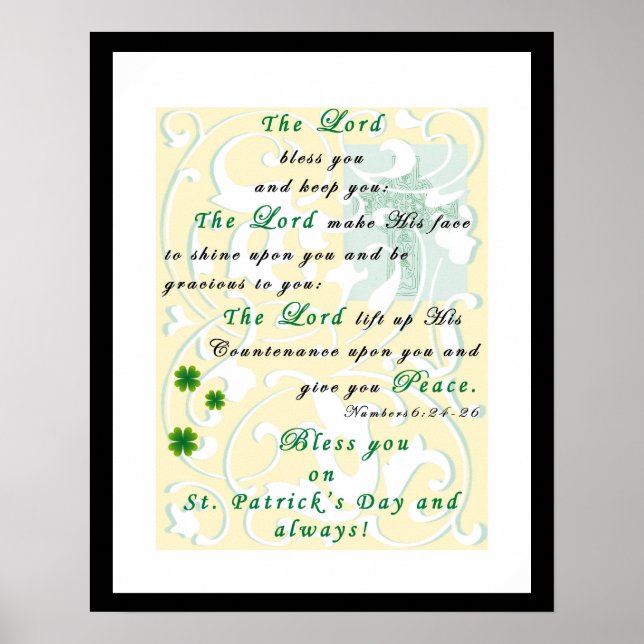 St. Patrick's Day Prayer Blessing Poster (Front)