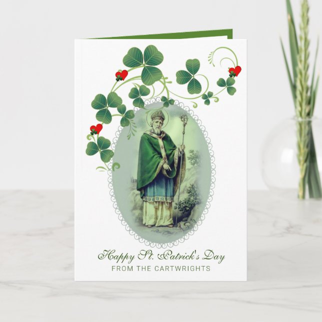 St. Patrick's Day Prayer Blessing Religious Card (Front)