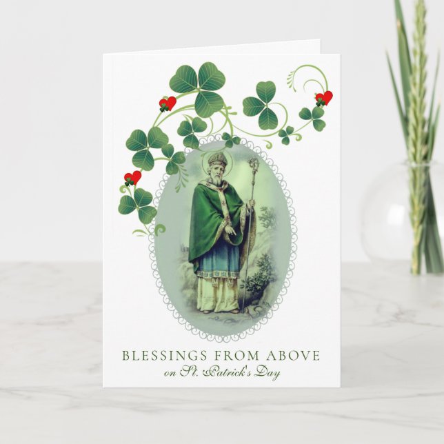 St. Patrick's Day Prayer Blessing Religious Card (Front)