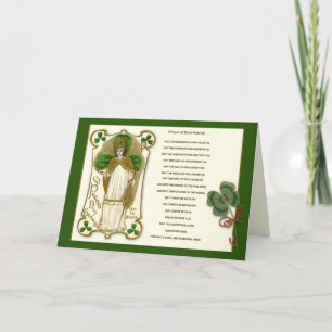 St. Patrick's Day Prayer Religious Shamrocks Card