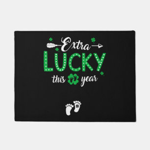 St Patricks Day Pregnancy Announcemen For Pregnant Doormat