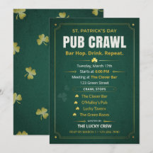 St Patrick's Day Pub Crawl Itinerary Vintage Green