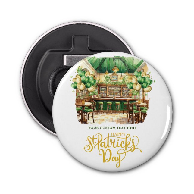 St. Patrick's Day Pub Personalised Bottle Opener (Front)