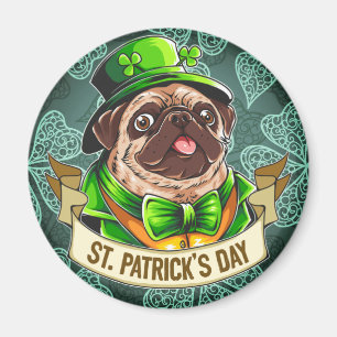 St. Patrick's Day Pug Magnet