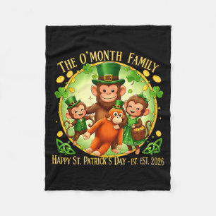 St patricks day punch monkey funny cute animal fleece blanket