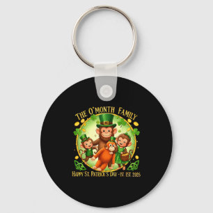 St patricks day punch monkey funny cute animal key ring
