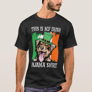 St Patrick's Day Pyjamas Australian Shepherd Shamr T-Shirt