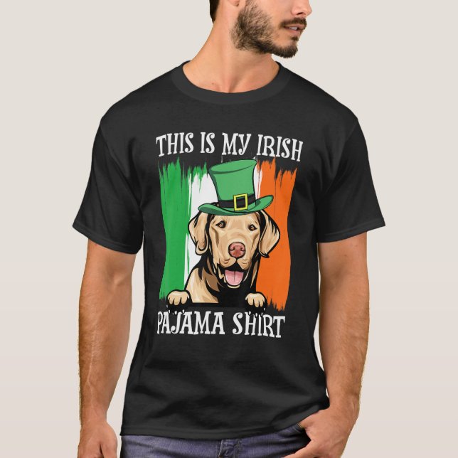St Patrick's Day Pyjamas Chesapeake Bay Retriever T-Shirt (Front)