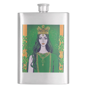 St Patrick's Day Queen Hip Flask