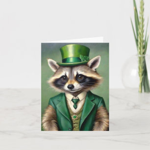 St. Patrick's Day Racoon Card