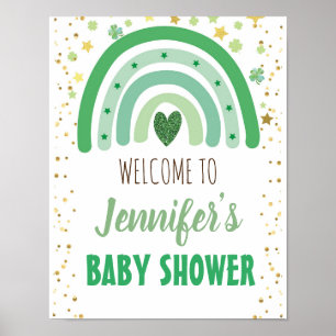 St Patrick's Day Rainbow Baby Shower Welcome Sign