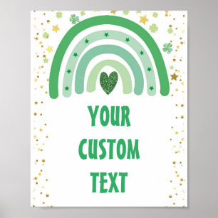 St Patrick's Day Rainbow Custom Text Poster