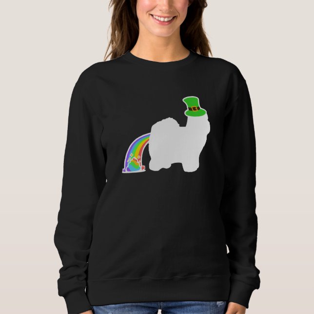 St Patrick's Day Rainbow Dog Coton de Tulear Sweatshirt (Front)